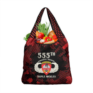 555th Parachute Infantry Grocery Bag Triple Nickles Airborne Veteran Tribute