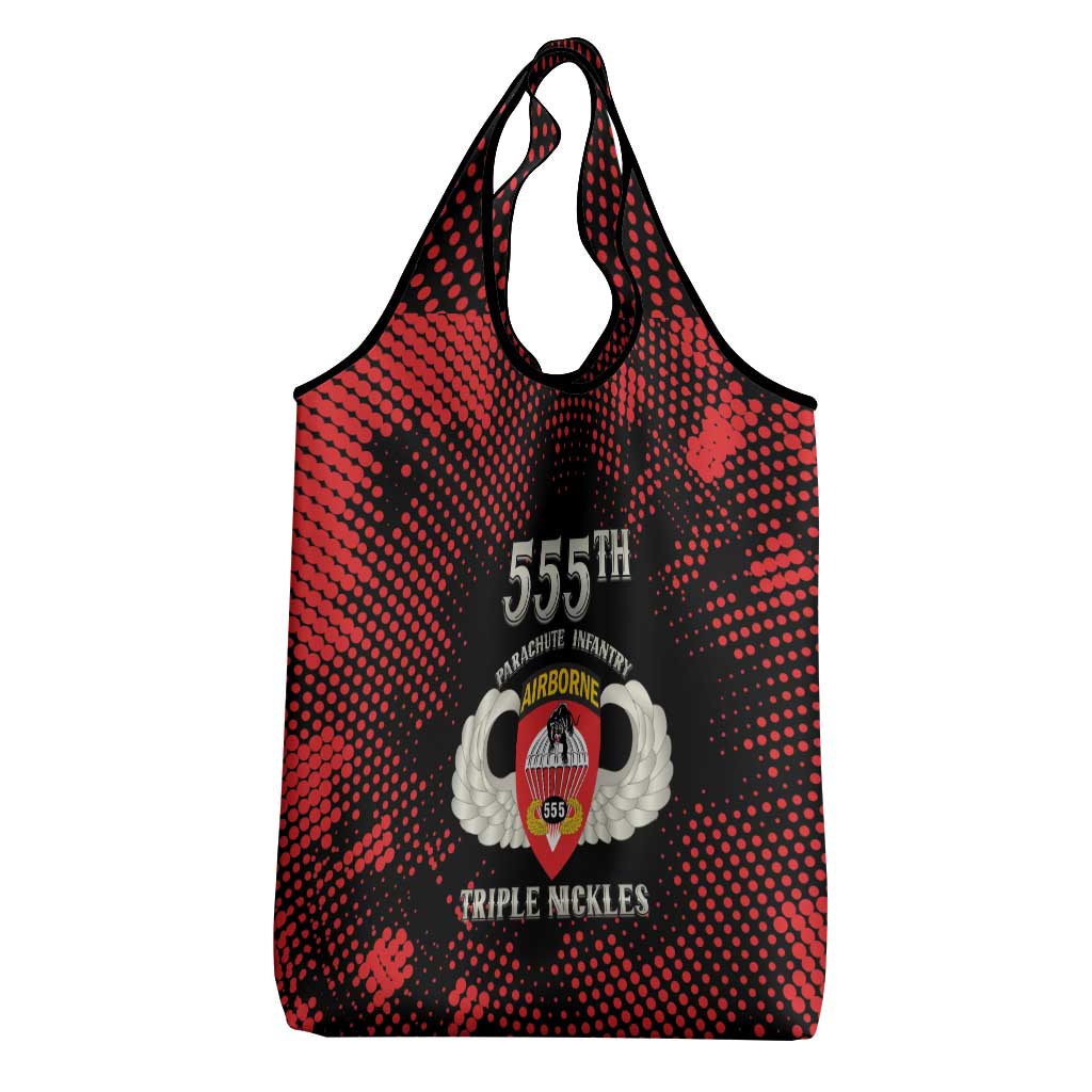 555th Parachute Infantry Grocery Bag Triple Nickles Airborne Veteran Tribute