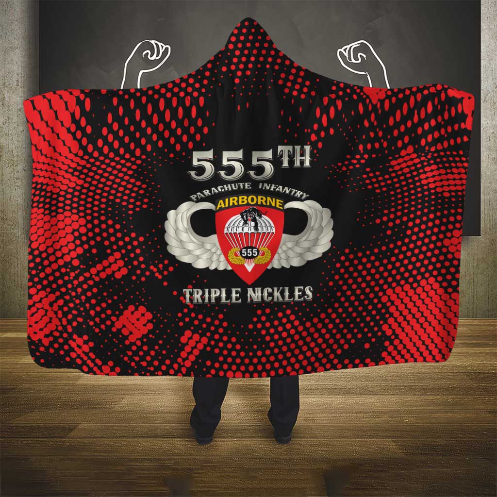 555th Parachute Infantry Hooded Blanket Triple Nickles Airborne Veteran Tribute