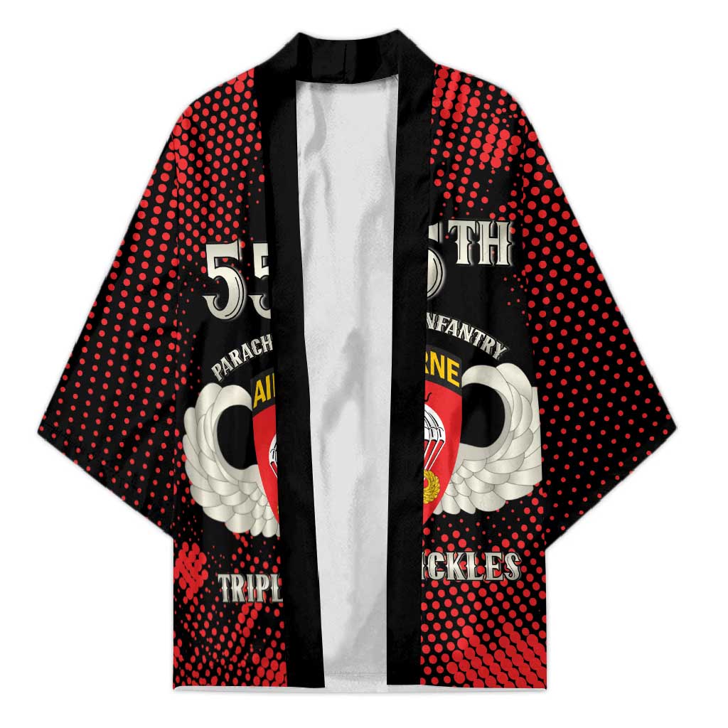 Personalized 555th Parachute Infantry Kimono Triple Nickles Airborne Veteran Tribute