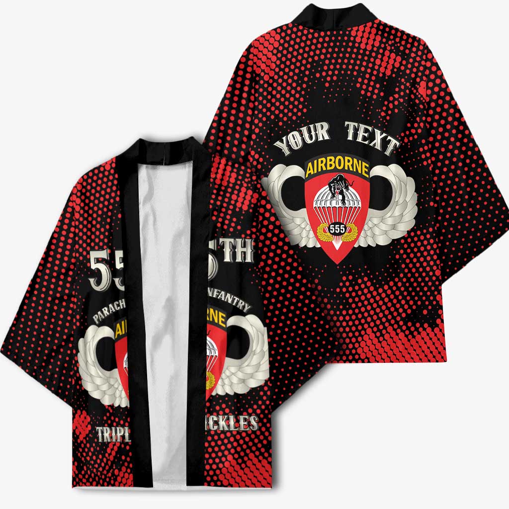 Personalized 555th Parachute Infantry Kimono Triple Nickles Airborne Veteran Tribute