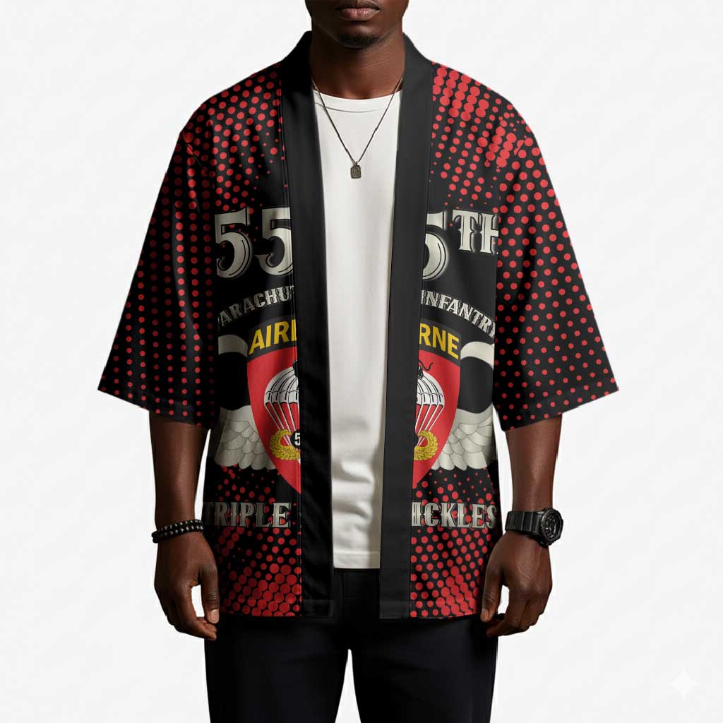 Personalized 555th Parachute Infantry Kimono Triple Nickles Airborne Veteran Tribute