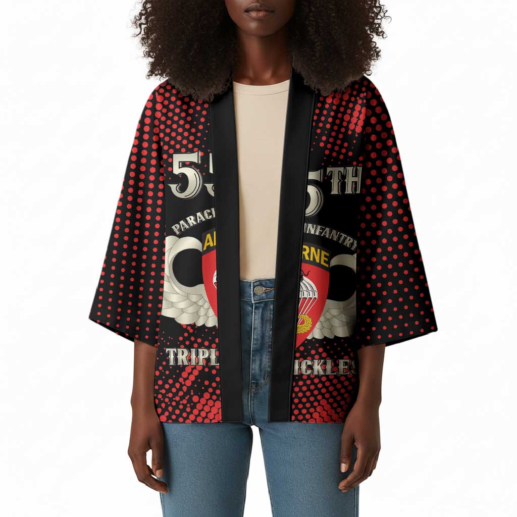 Personalized 555th Parachute Infantry Kimono Triple Nickles Airborne Veteran Tribute