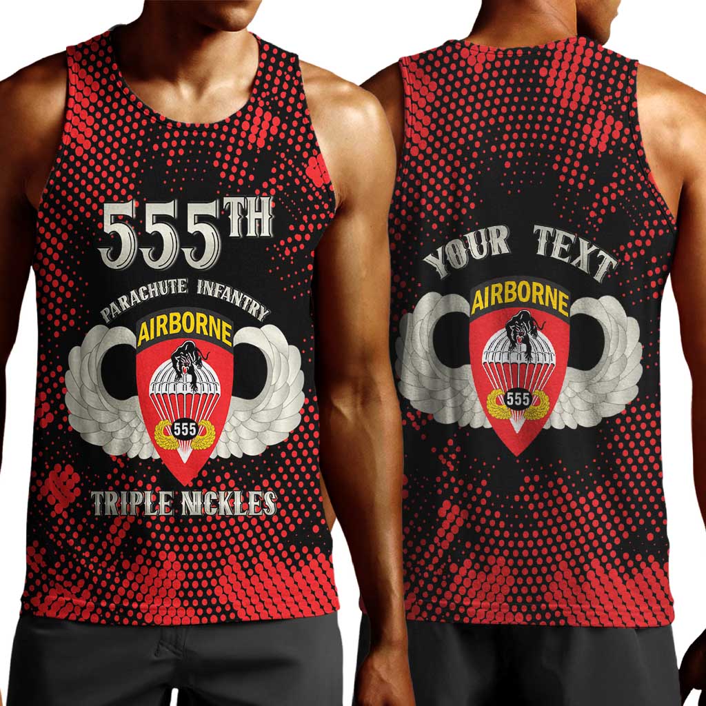 Personalized 555th Parachute Infantry Men Tank Top Triple Nickles Airborne Veteran Tribute