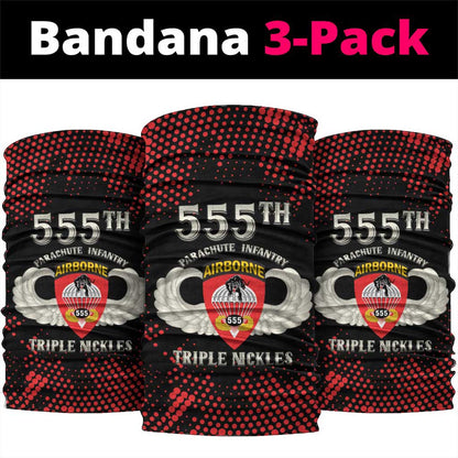 555th Parachute Infantry Neck Gaiter Triple Nickles Airborne Veteran Tribute