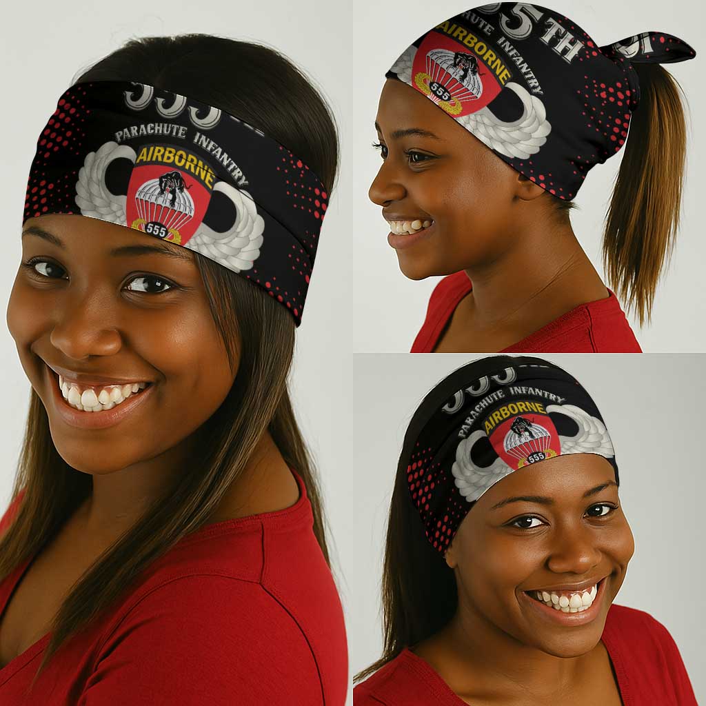 555th Parachute Infantry Neck Gaiter Triple Nickles Airborne Veteran Tribute