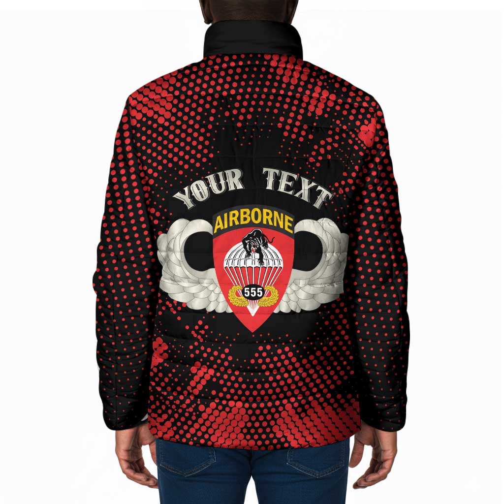 Personalized 555th Parachute Infantry Padded Jacket Triple Nickles Airborne Veteran Tribute