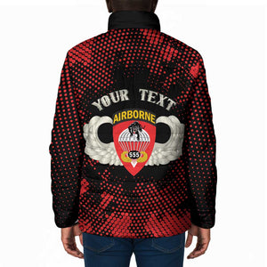Personalized 555th Parachute Infantry Padded Jacket Triple Nickles Airborne Veteran Tribute