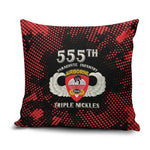 555th Parachute Infantry Pillow Cover Triple Nickles Airborne Veteran Tribute