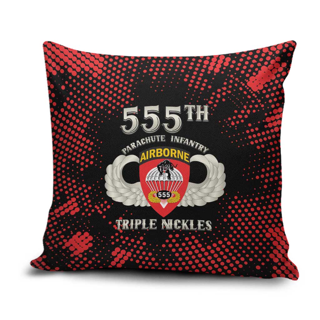 555th Parachute Infantry Pillow Cover Triple Nickles Airborne Veteran Tribute