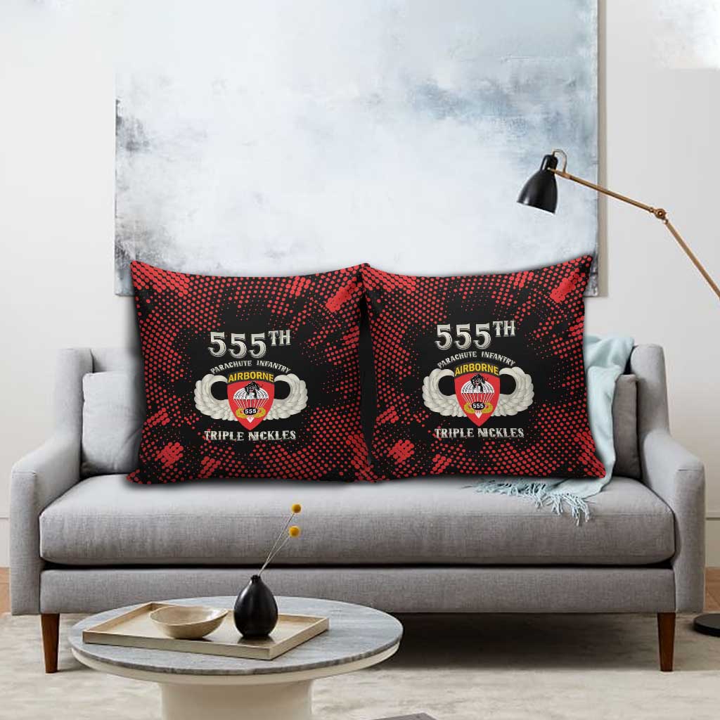 555th Parachute Infantry Pillow Cover Triple Nickles Airborne Veteran Tribute