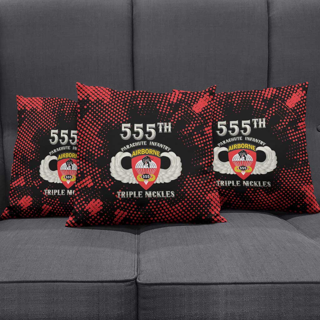 555th Parachute Infantry Pillow Cover Triple Nickles Airborne Veteran Tribute