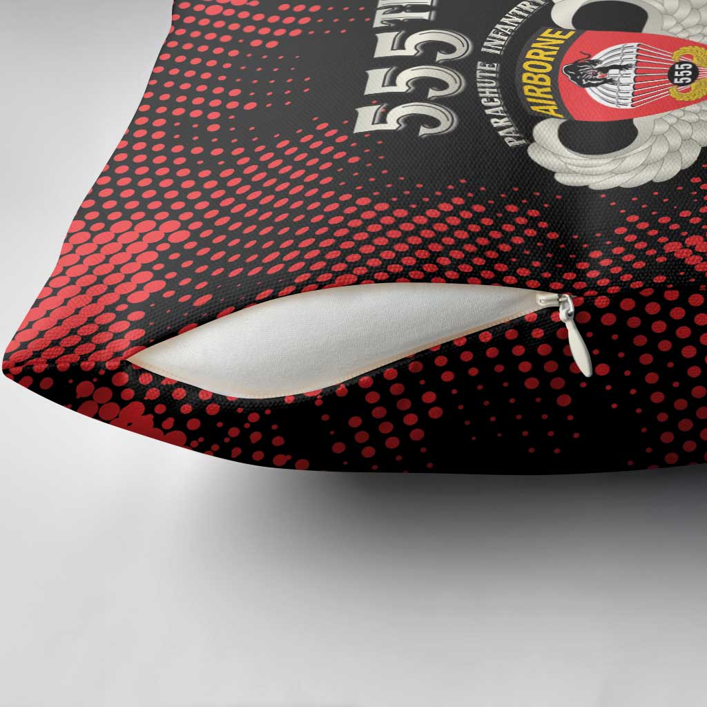 555th Parachute Infantry Pillow Cover Triple Nickles Airborne Veteran Tribute