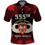 Personalized 555th Parachute Infantry Polo Shirt Triple Nickles Airborne Veteran Tribute