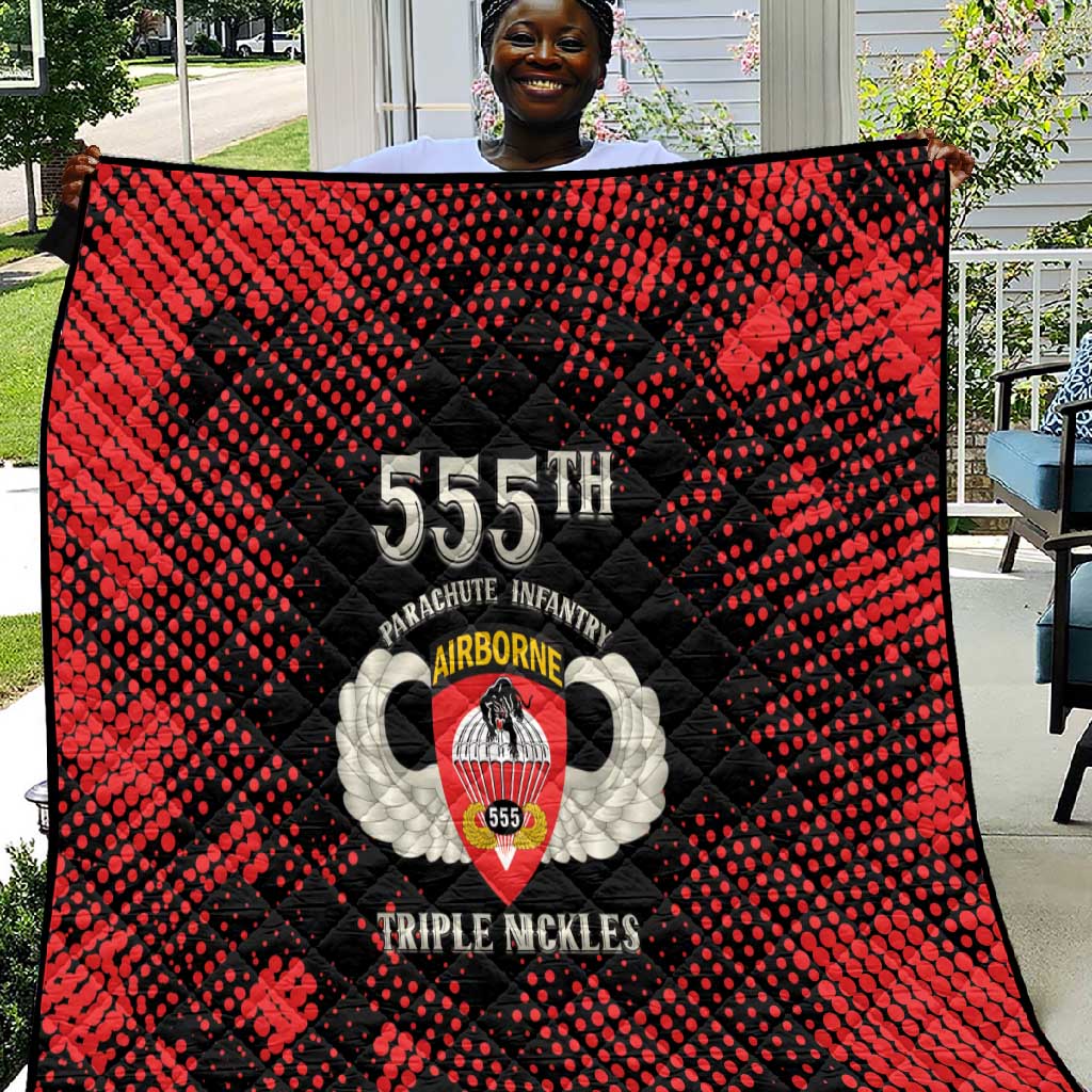 555th Parachute Infantry Quilt Triple Nickles Airborne Veteran Tribute