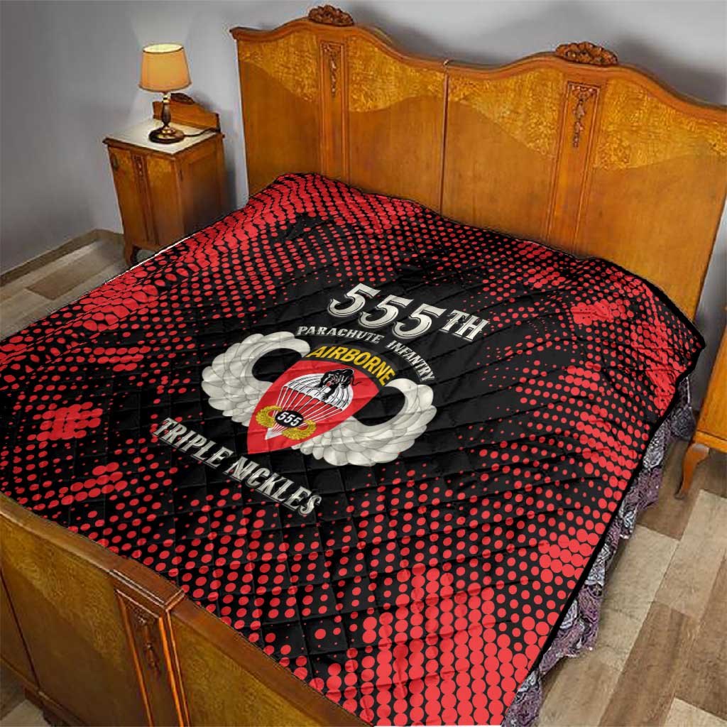 555th Parachute Infantry Quilt Triple Nickles Airborne Veteran Tribute