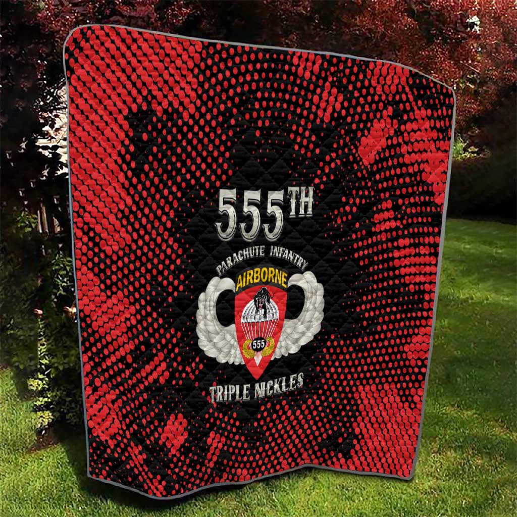 555th Parachute Infantry Quilt Triple Nickles Airborne Veteran Tribute