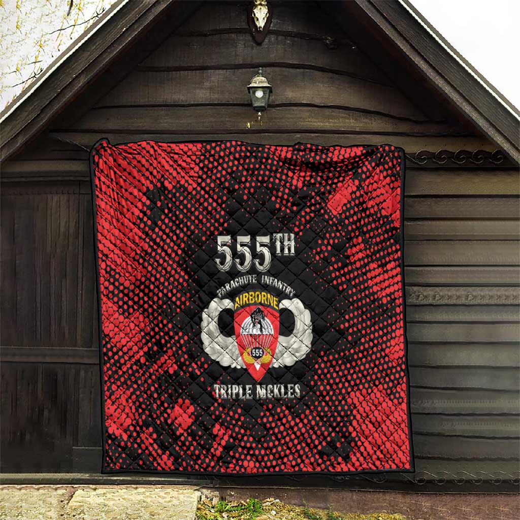 555th Parachute Infantry Quilt Triple Nickles Airborne Veteran Tribute