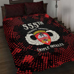 555th Parachute Infantry Quilt Bed Set Triple Nickles Airborne Veteran Tribute
