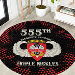 555th Parachute Infantry Round Carpet Triple Nickles Airborne Veteran Tribute