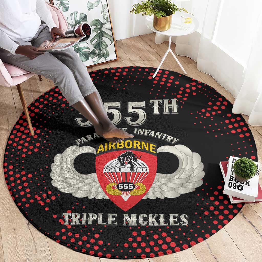 555th Parachute Infantry Round Carpet Triple Nickles Airborne Veteran Tribute