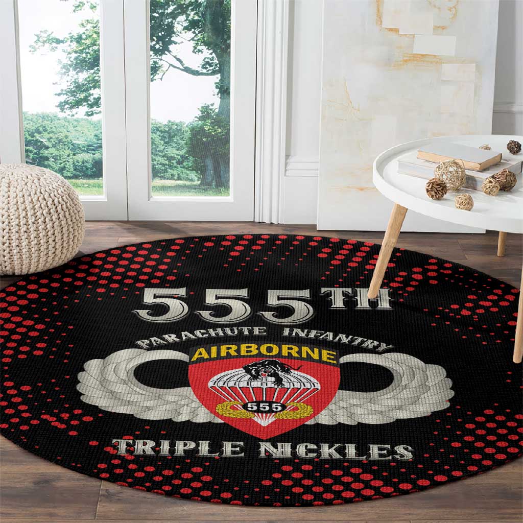 555th Parachute Infantry Round Carpet Triple Nickles Airborne Veteran Tribute