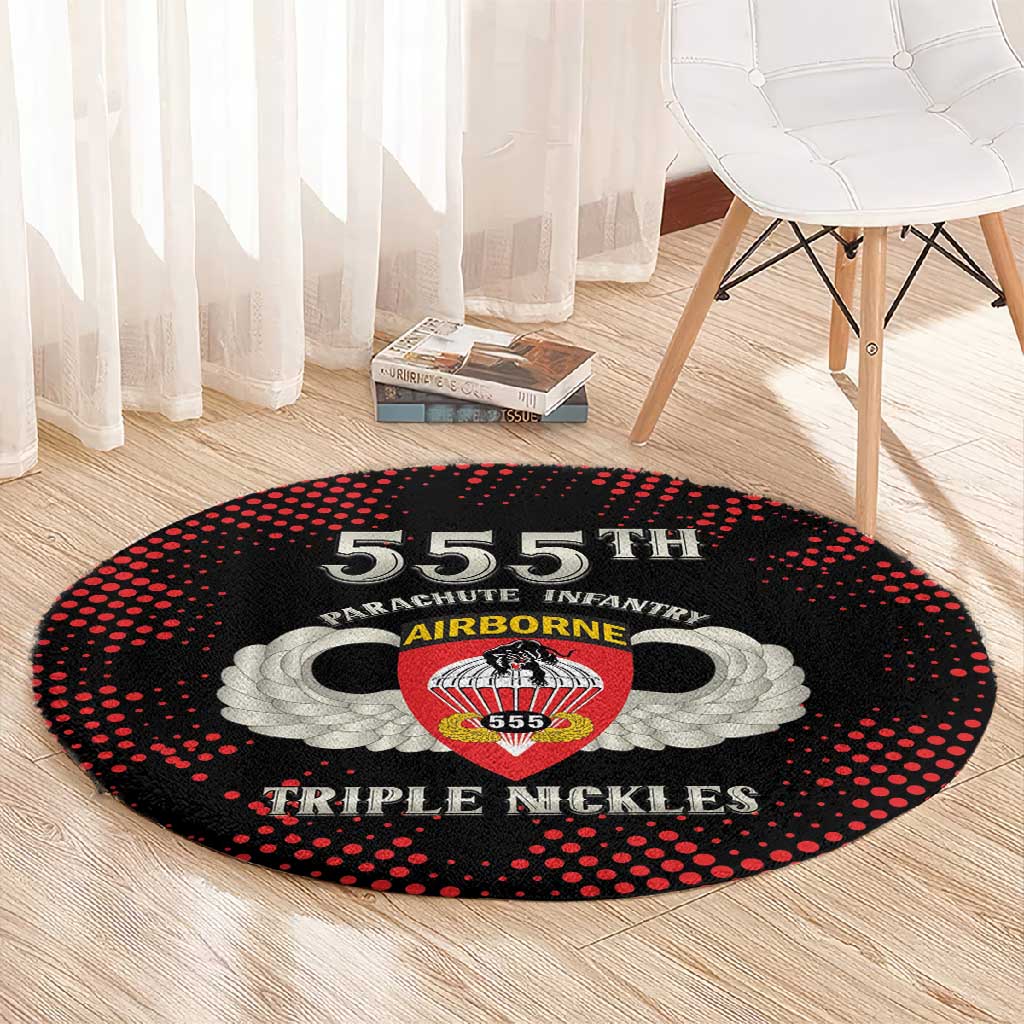 555th Parachute Infantry Round Carpet Triple Nickles Airborne Veteran Tribute