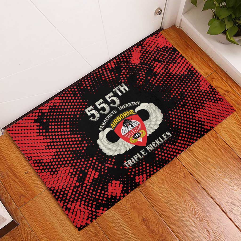 555th Parachute Infantry Rubber Doormat Triple Nickles Airborne Veteran Tribute