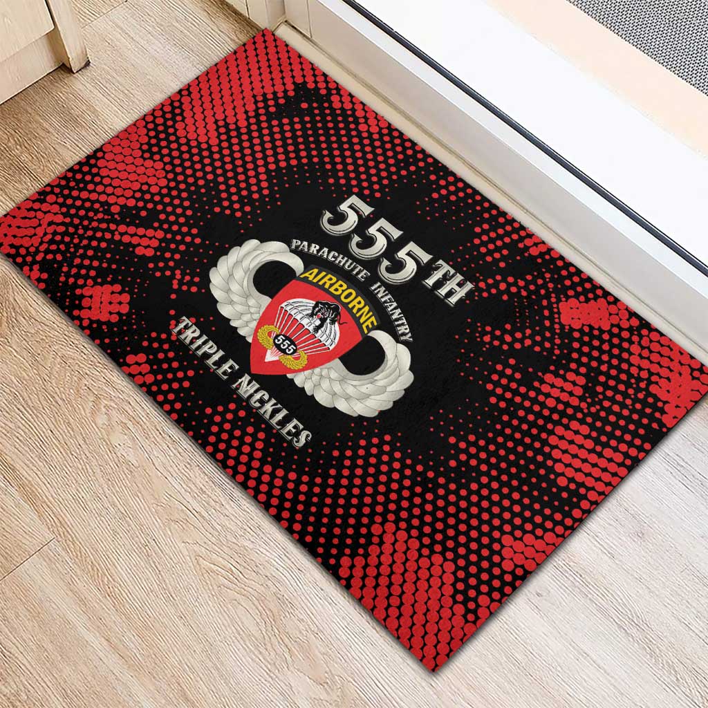 555th Parachute Infantry Rubber Doormat Triple Nickles Airborne Veteran Tribute