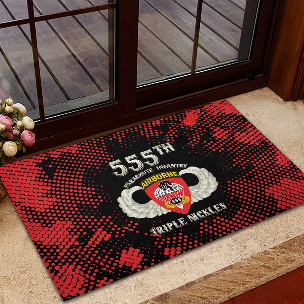 555th Parachute Infantry Rubber Doormat Triple Nickles Airborne Veteran Tribute