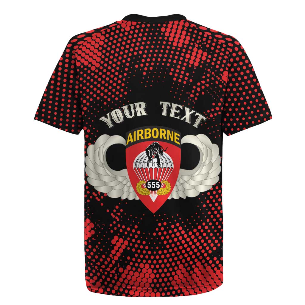 Personalized 555th Parachute Infantry Rugby Jersey Triple Nickles Airborne Veteran Tribute