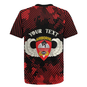 Personalized 555th Parachute Infantry Rugby Jersey Triple Nickles Airborne Veteran Tribute