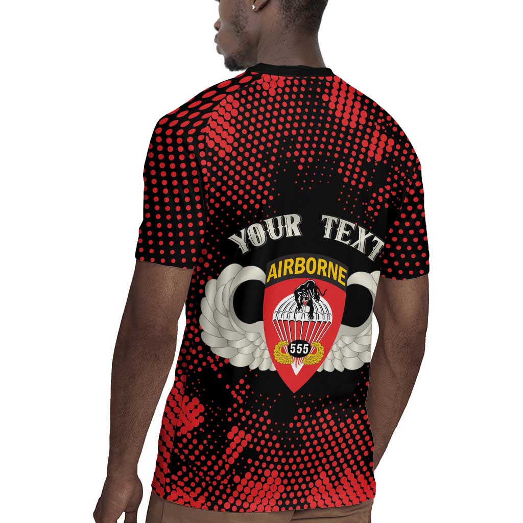 Personalized 555th Parachute Infantry Rugby Jersey Triple Nickles Airborne Veteran Tribute