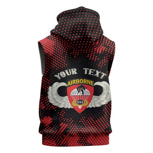 Personalized 555th Parachute Infantry Sleeveless Hoodie Triple Nickles Airborne Veteran Tribute