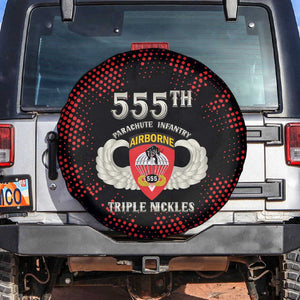 555th Parachute Infantry Spare Tire Cover Triple Nickles Airborne Veteran Tribute