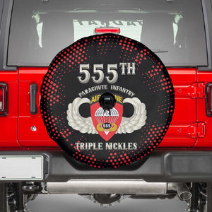 555th Parachute Infantry Spare Tire Cover Triple Nickles Airborne Veteran Tribute