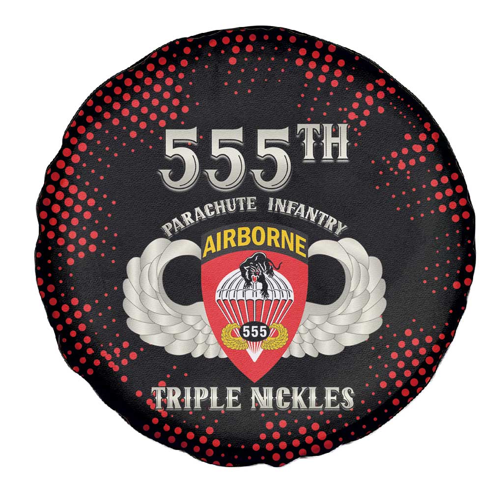 555th Parachute Infantry Spare Tire Cover Triple Nickles Airborne Veteran Tribute