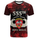 Personalized 555th Parachute Infantry T shirt Triple Nickles Airborne Veteran Tribute