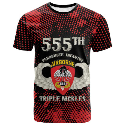 Personalized 555th Parachute Infantry T shirt Triple Nickles Airborne Veteran Tribute