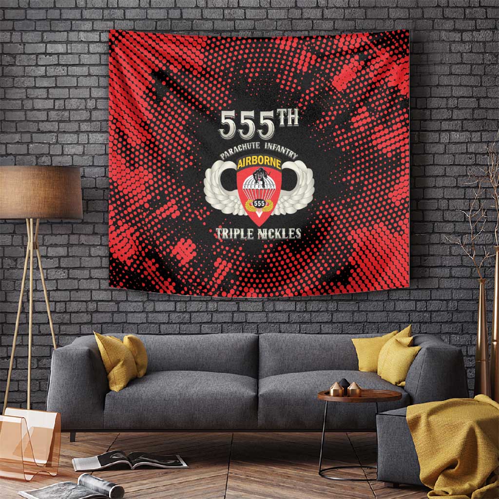 555th Parachute Infantry Tapestry Triple Nickles Airborne Veteran Tribute