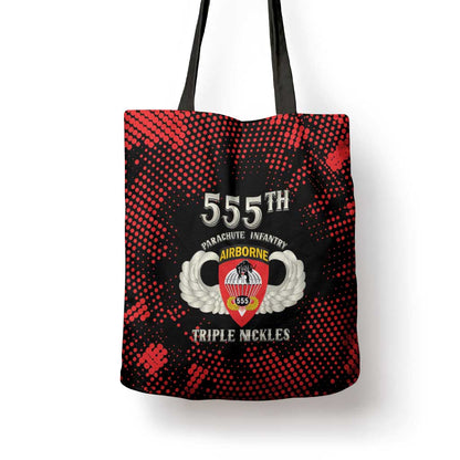 555th Parachute Infantry Tote Bag Triple Nickles Airborne Veteran Tribute