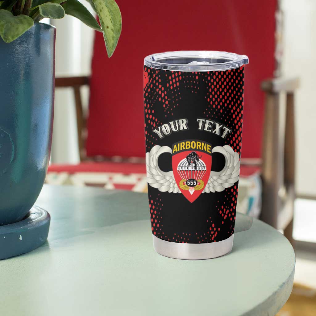 Personalized 555th Parachute Infantry Tumbler Cup Triple Nickles Airborne Veteran Tribute