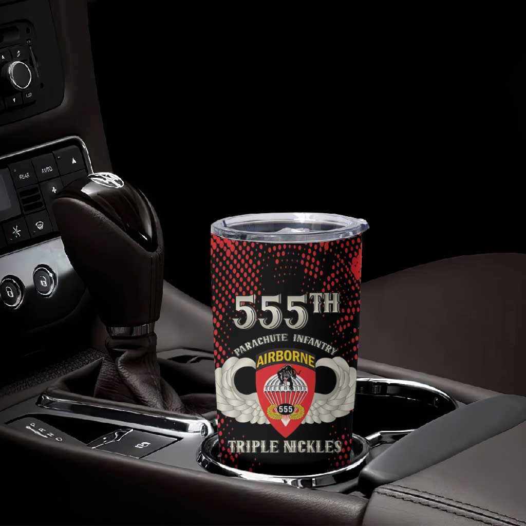 Personalized 555th Parachute Infantry Tumbler Cup Triple Nickles Airborne Veteran Tribute
