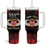 Personalized 555th Parachute Infantry Tumbler With Handle Triple Nickles Airborne Veteran Tribute