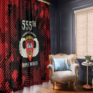 555th Parachute Infantry Window Curtain Triple Nickles Airborne Veteran Tribute