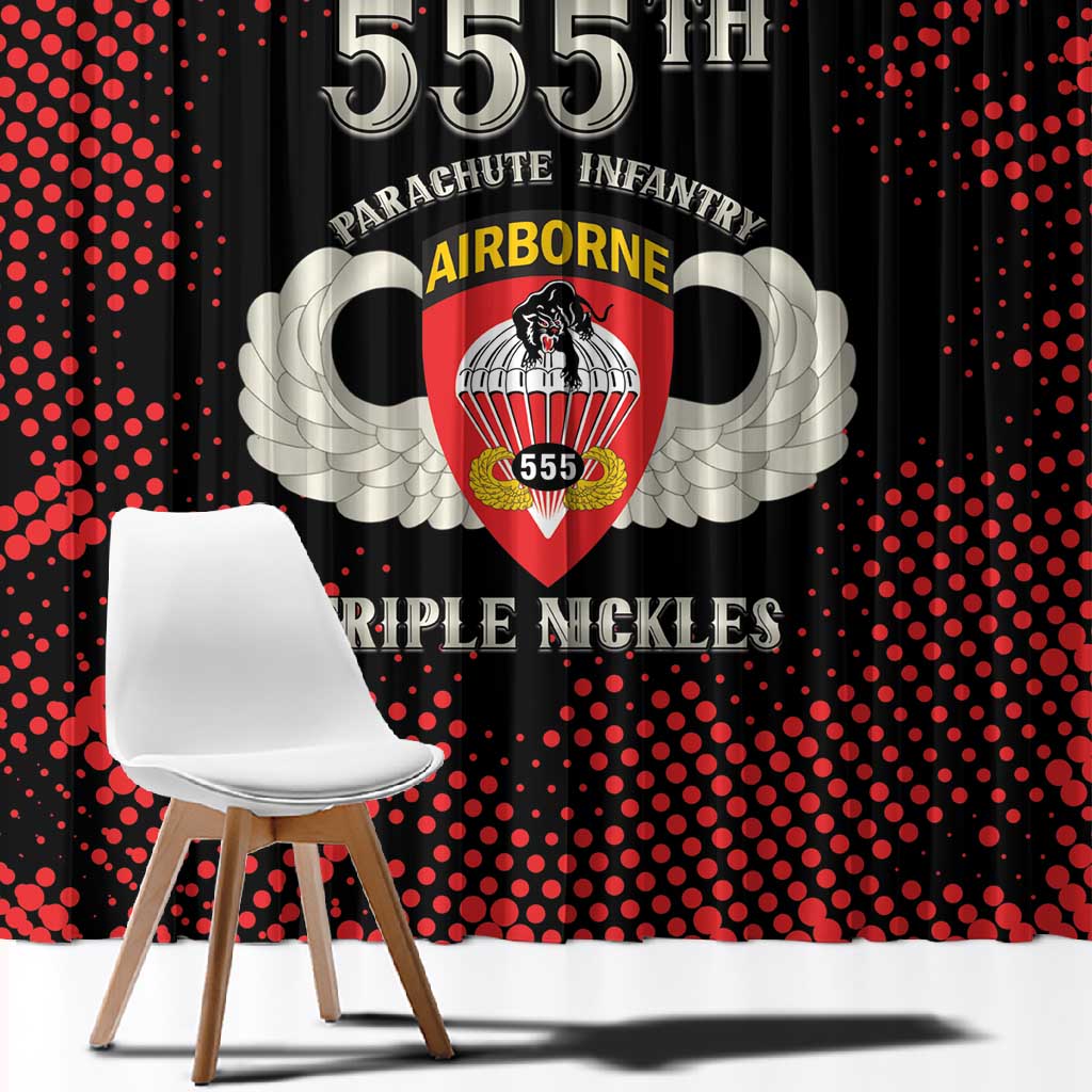 555th Parachute Infantry Window Curtain Triple Nickles Airborne Veteran Tribute