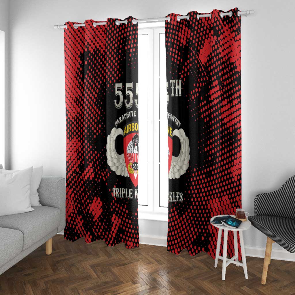 555th Parachute Infantry Window Curtain Triple Nickles Airborne Veteran Tribute