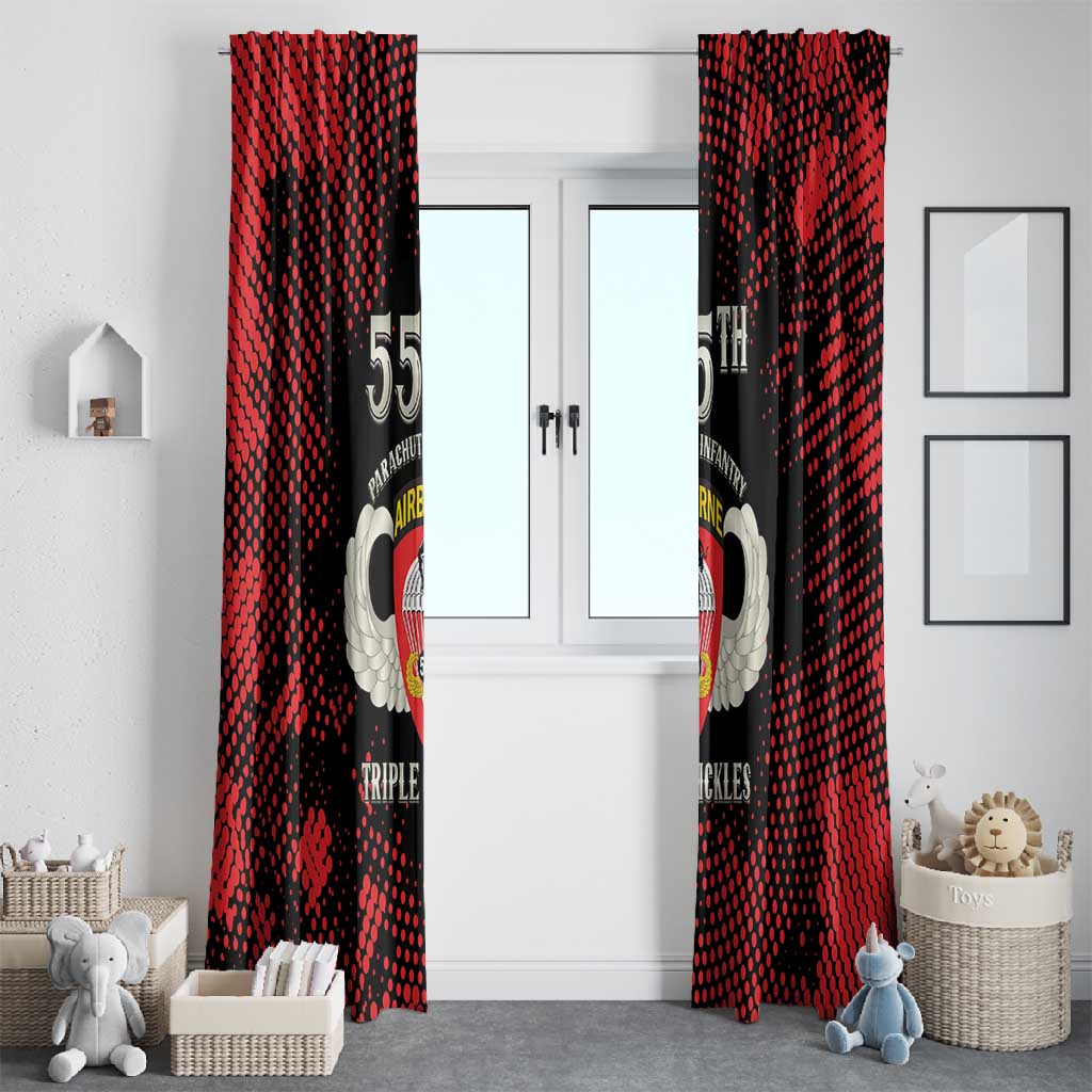 555th Parachute Infantry Window Curtain Triple Nickles Airborne Veteran Tribute