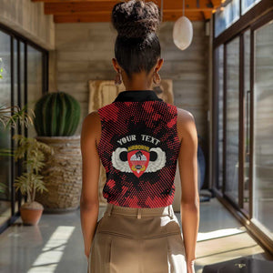Personalized 555th Parachute Infantry Women Sleeveless Polo Shirt Triple Nickles Airborne Veteran Tribute