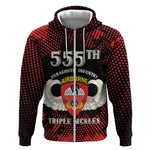 Personalized 555th Parachute Infantry Zip Hoodie Triple Nickles Airborne Veteran Tribute